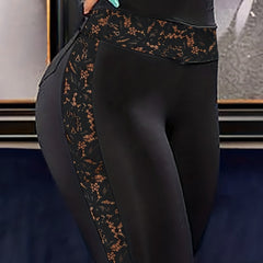 Lace Stitching Skinny Pants for Women