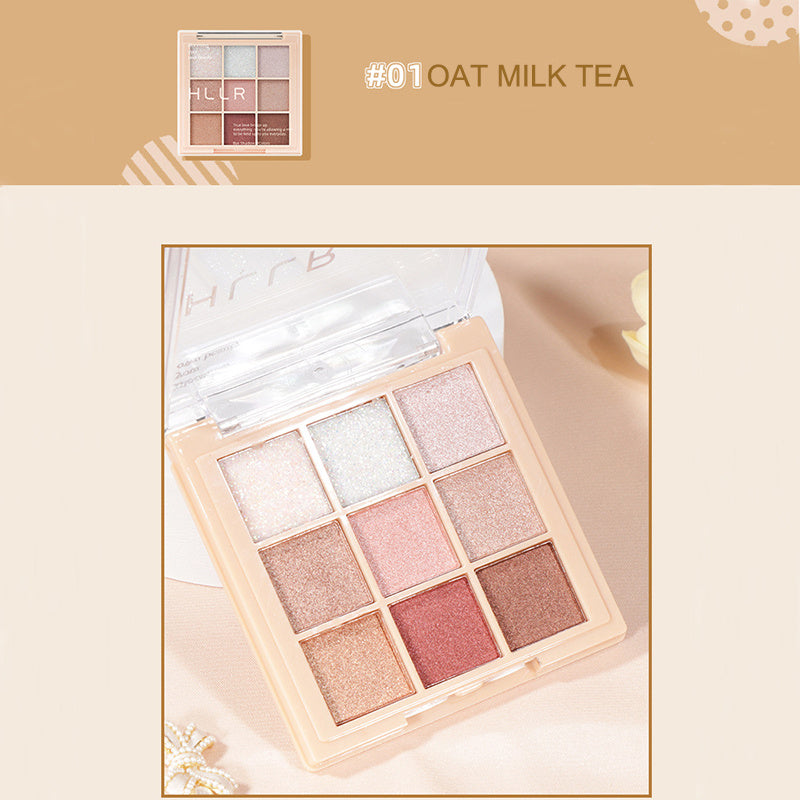 9 Shade Earth Tone Eyeshadow Palette Matte & Sequins Finish