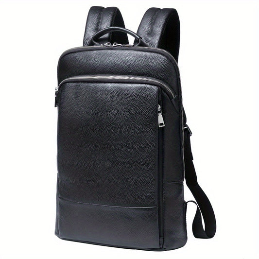 Men's Leather Backpack Thin Notebook Backpack Cowhide