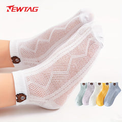 5 Pairs Boy's Mesh Breathable Ankle Socks for Outdoor Activities