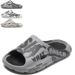Men's Graffiti Print Pillow Slides Non Slip Slippers