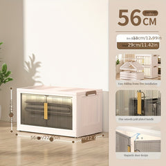 1pc Foldable Storage Box Cabinet Plastic Snack Shelf