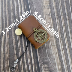 Adorable Cowhide Travel Sketchbook with Clasp Loop and Pendant