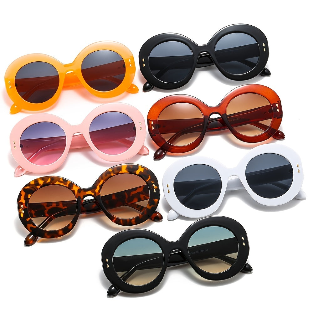 Round Frame Glasses Gradient Lens Metal Hinge Cat Eye Glasses