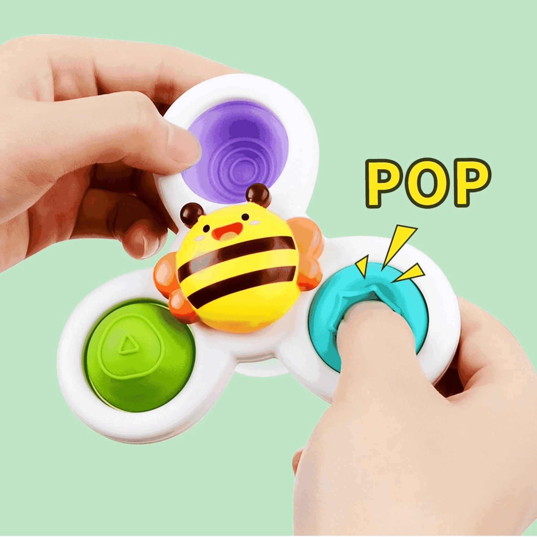 3Pcs Suction Cup Spinner Toys Kids Spinning Top Baby Sensory Bath Toys