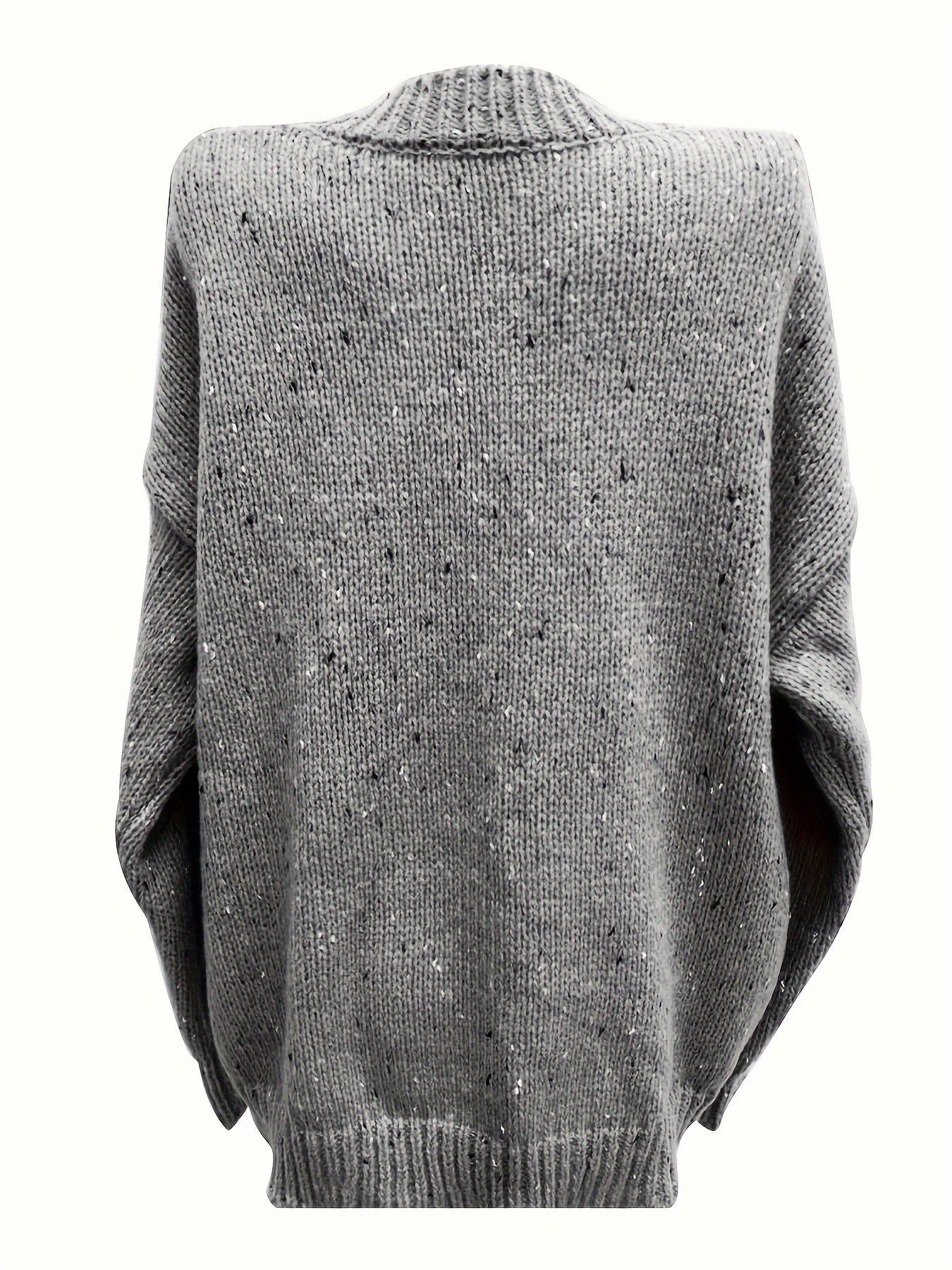 Casual Sweater Women's Plus Heathered Long Sleeve Round Neck Jumper