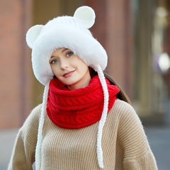 Women's Winter Set: Fleece-Lined Hat & Infinity Scarf
