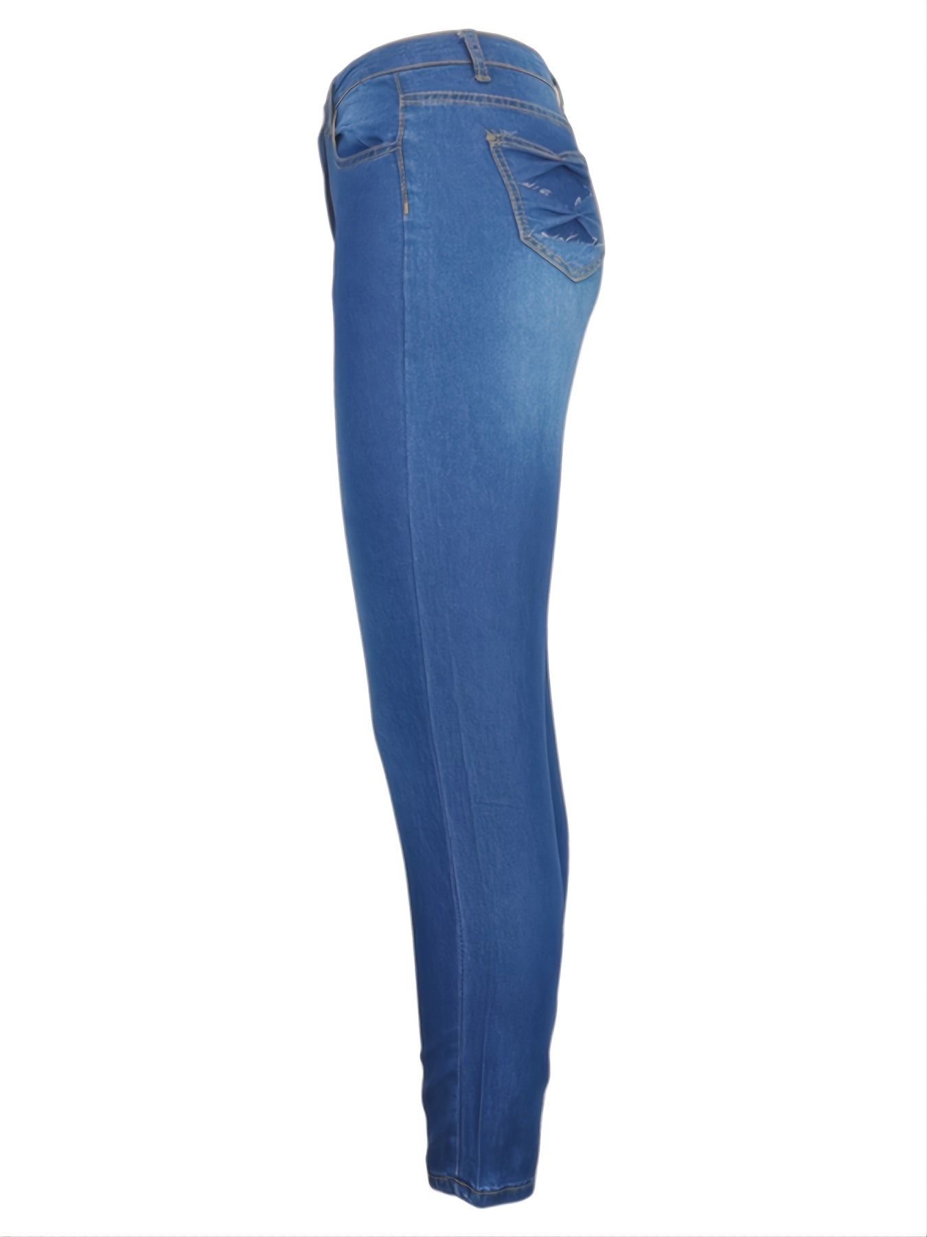 Women's Stretch Skinny Jeans Button Fly Denim Pants