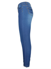 Women's Stretch Skinny Jeans Button Fly Denim Pants