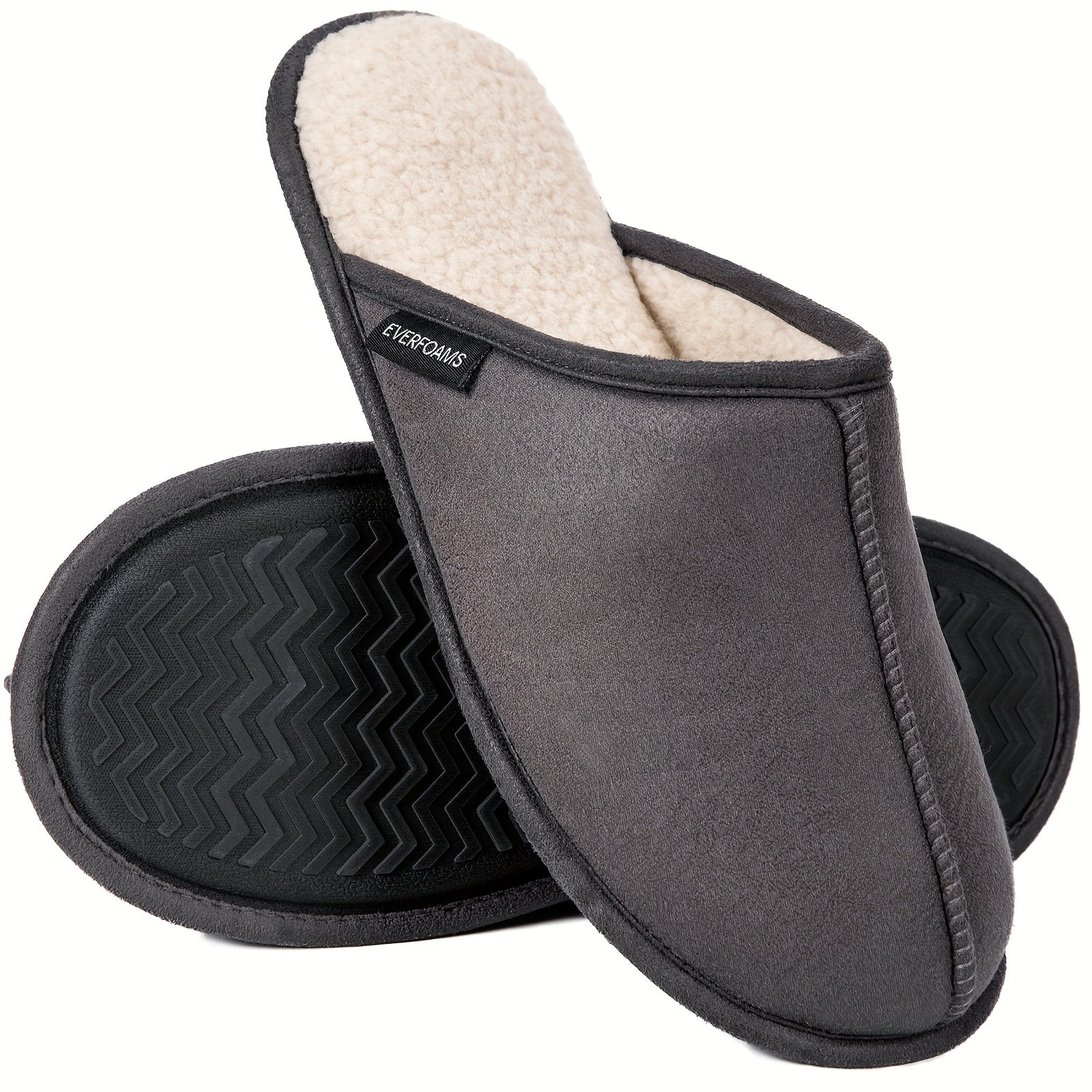 Men's Memory Foam Slippers with Sherpa Lining