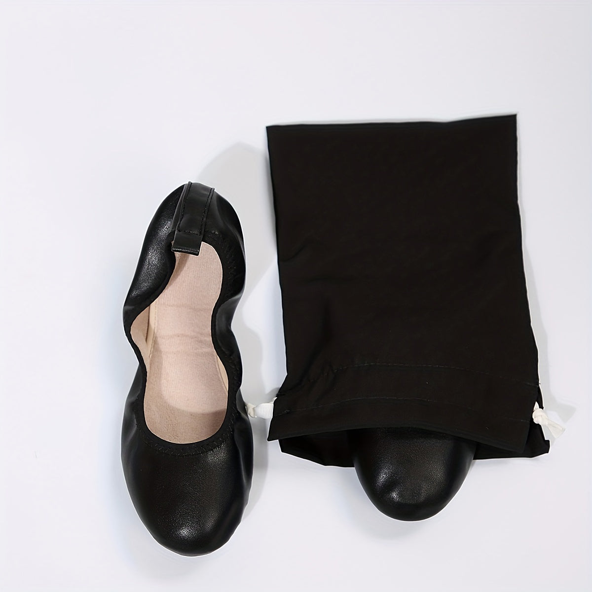 Women's Solid Ballet Shoes Slip On Flat Lightweight Faux Leather Shoes