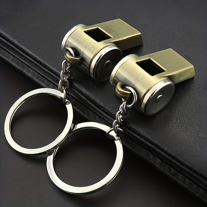 Retro Style Wire Whistle Key Chain Outdoor Lifesaving Referee Whistle