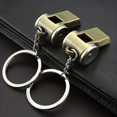 Retro Style Wire Whistle Key Chain Outdoor Lifesaving Referee Whistle