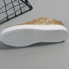 Sequin Reflective Low Cut Skate Shoes Non Slip Sneakers