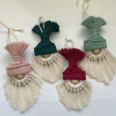 DIY Macrame Christmas Gnomes Santa Claus Kit - Tree Decor