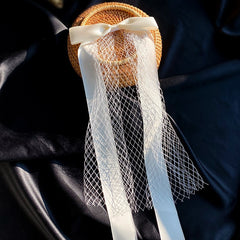 Wedding Bow Veil Satin Mesh Barrettes Bridal Party Favor Decorations