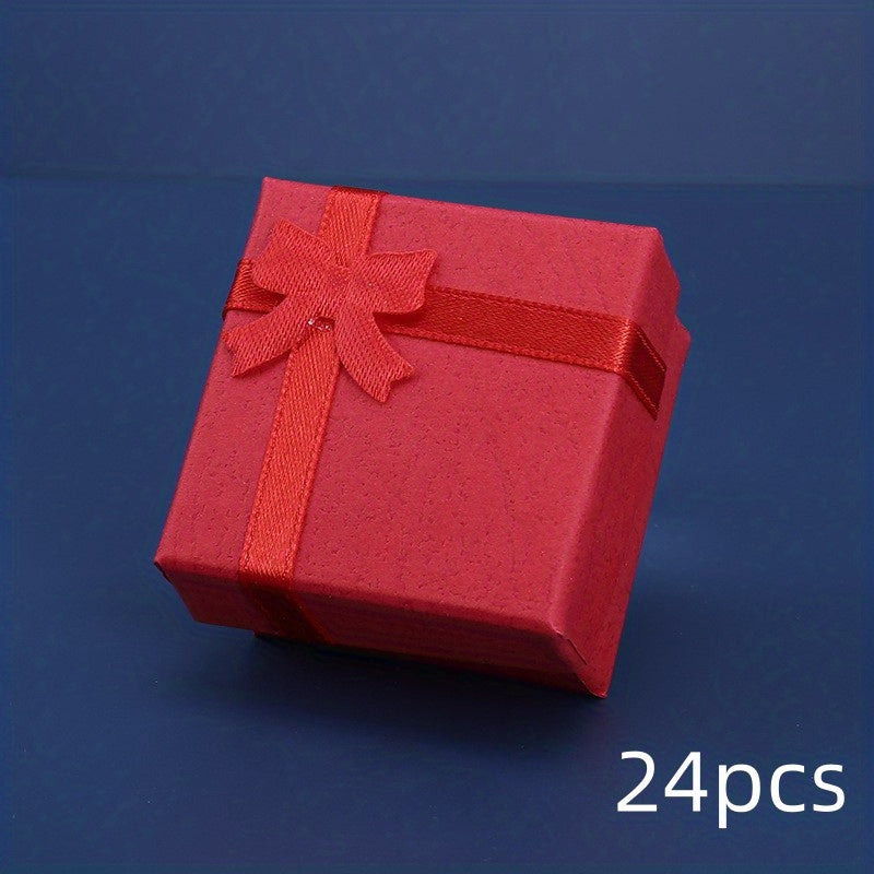 24pcs Jewelry Necklace Earrings Ring Paper Box Small Business Supplies