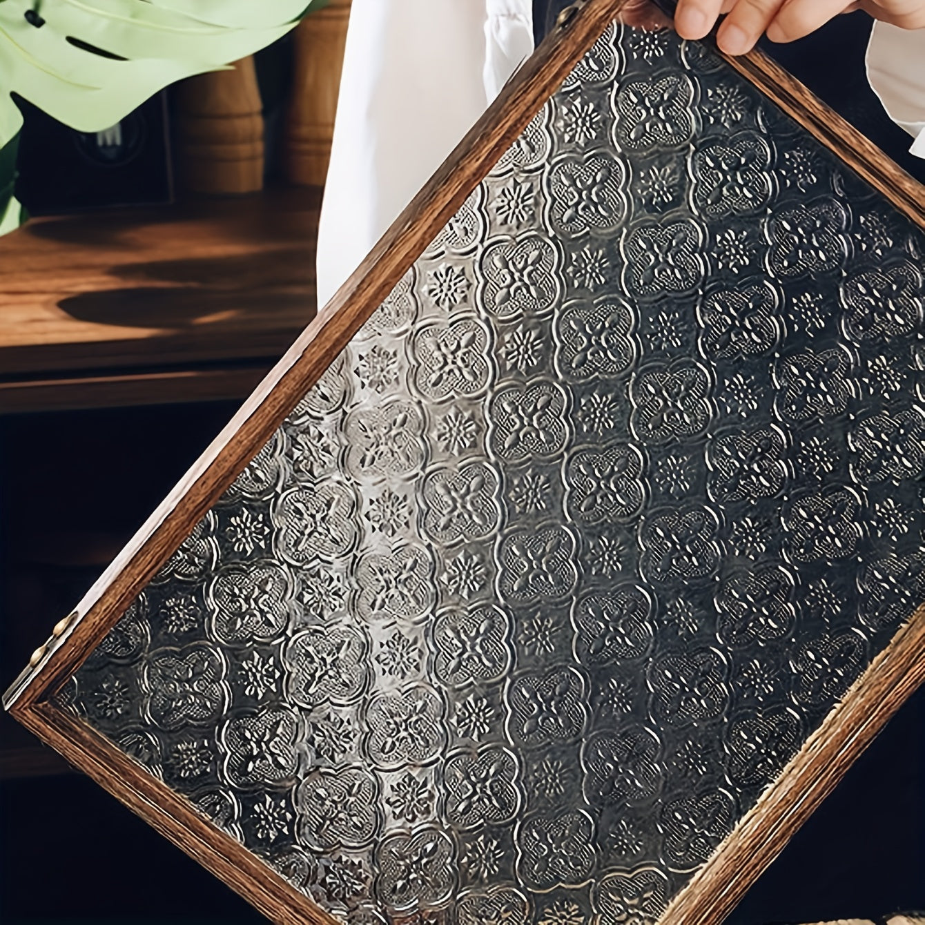Frosted Retro Geometric Window Film Decorative Privacy Glass Anti collision
