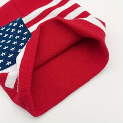 Red American Flag Knitted Hat