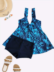 Women's Plus Size Paisley Print Boho Tankini Set