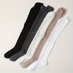 5 Pairs Mesh Stitching Over The Knee Socks Women's Stockings