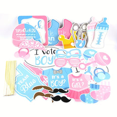 30pcs Gender Reveal Party Photo Props Set