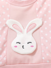 Baby Girls Rabbit Decor Dot 2pcs Set