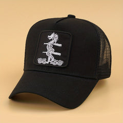 Dragon Embroidery Patch Trucker Hat Baseball Cap Lightweight Sunshade