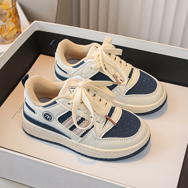 Boy's Skate Shoes Comfy Non Slip Casual Lace Up Sneakers For Kids