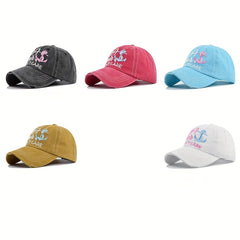 Boat Hair Don't Care Baseball Cap Embroidery Candy Washed Distressed Sun Hat