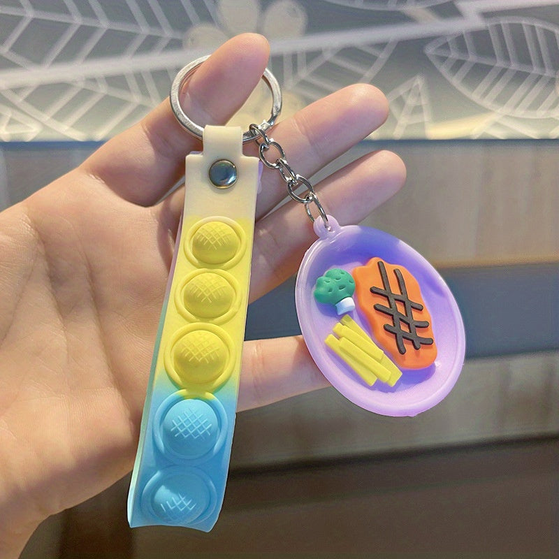 Cartoon Kitchen Keychain Steamer Bag Pendant Student Keychain