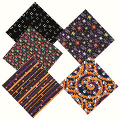 5pcs Halloween Quilted Fabric Pumpkin DIY Sewing Crafts