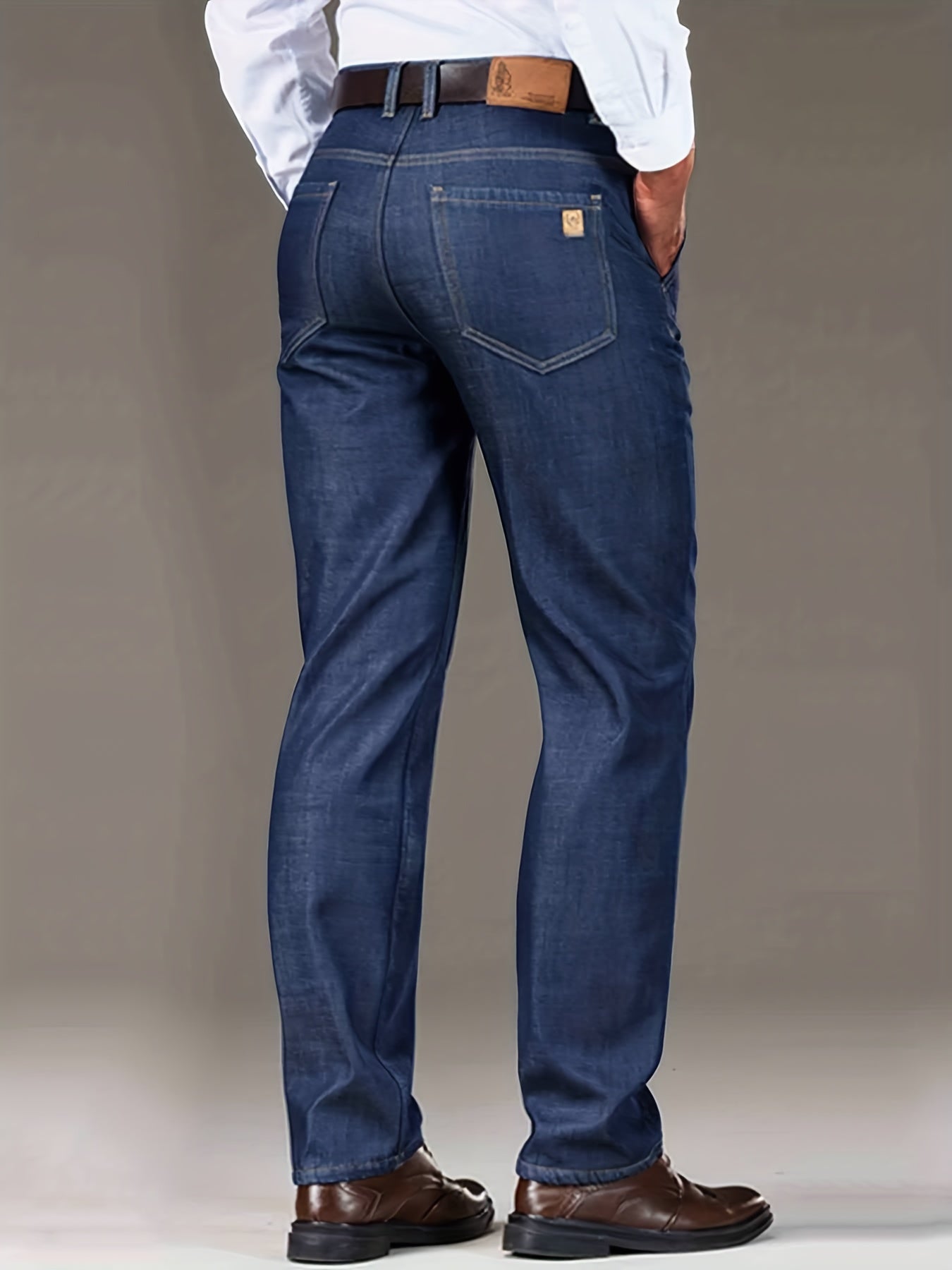 Men's Stretch Straight Leg Jeans Casual Pants for Business