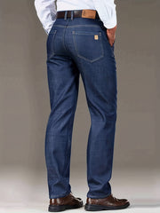 Men's Stretch Straight Leg Jeans Casual Pants for Business