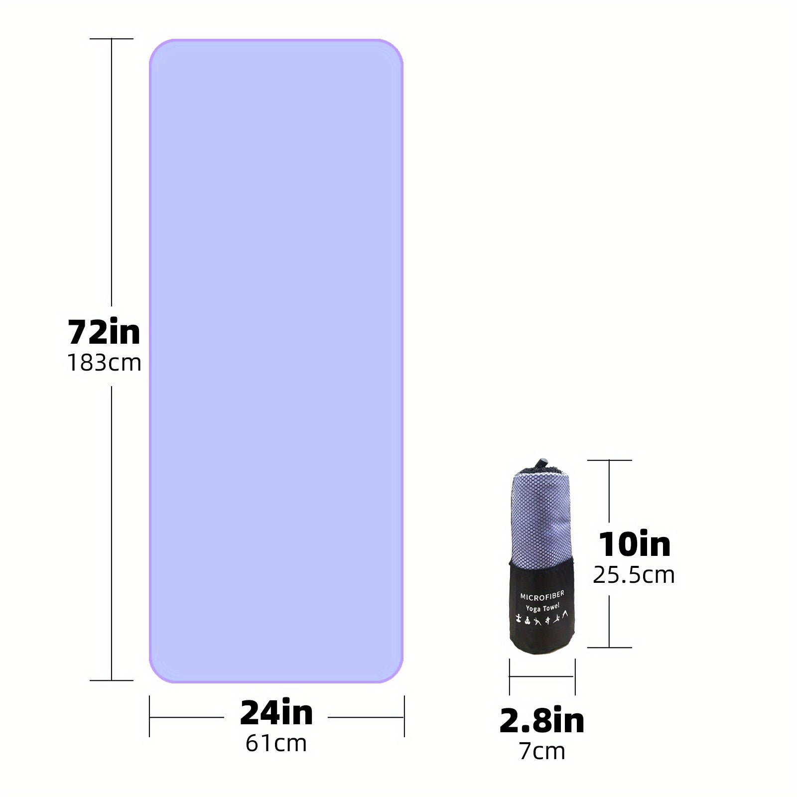 Non Slip Yoga Towel 60x182cm Anti Slip Absorbent Microfiber Bath Sheet
