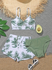Girls Palm Tree Bikini Tankini Set Summer Beach Bathing Suits