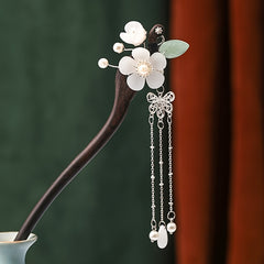 Chinese Hairpins Clips Tassel Flower Hair Chignon Wooden Hair Pin