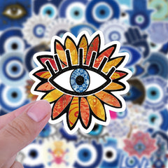 50pcs Evil Eye Doodle Waterproof Stickers for Laptop Water Bottles Travel Case