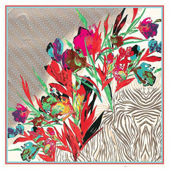 Flower & Chevron Bandana Silk Tube Top Scarf Wrap