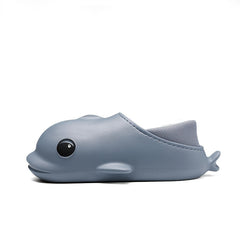 Men's Cartoon Dolphin Warm Cozy Slippers Waterproof House Shoes