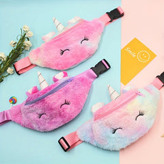 Kids Cartoon Plush Waist Bag Casual Chest Bag Gift To Children