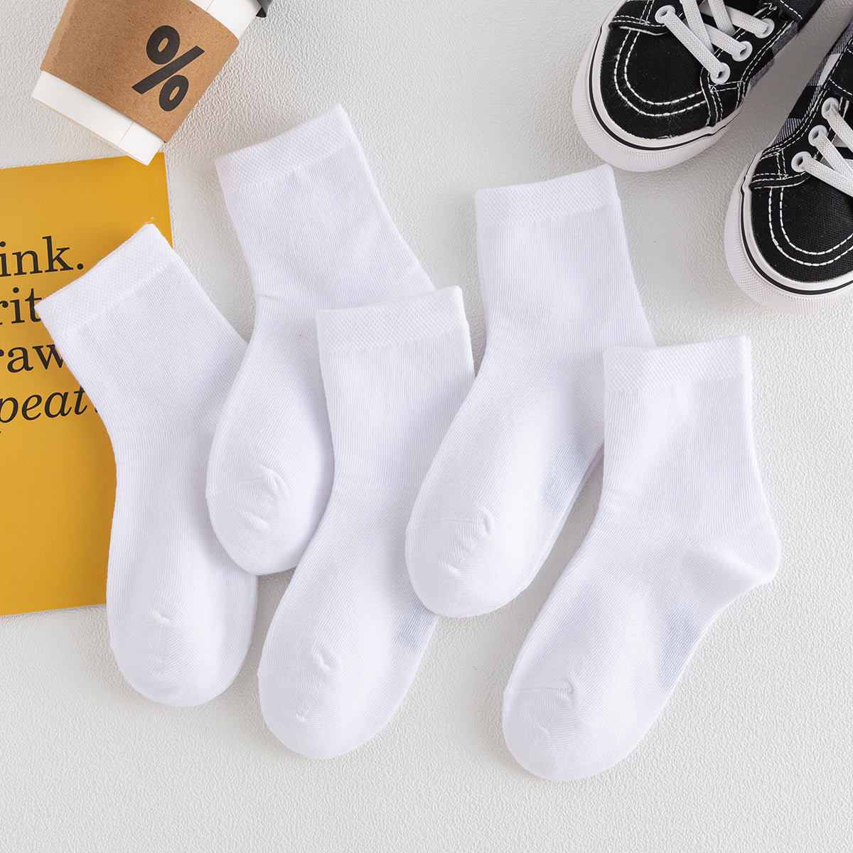 Toddler Boys Girls Solid Socks 5pairs