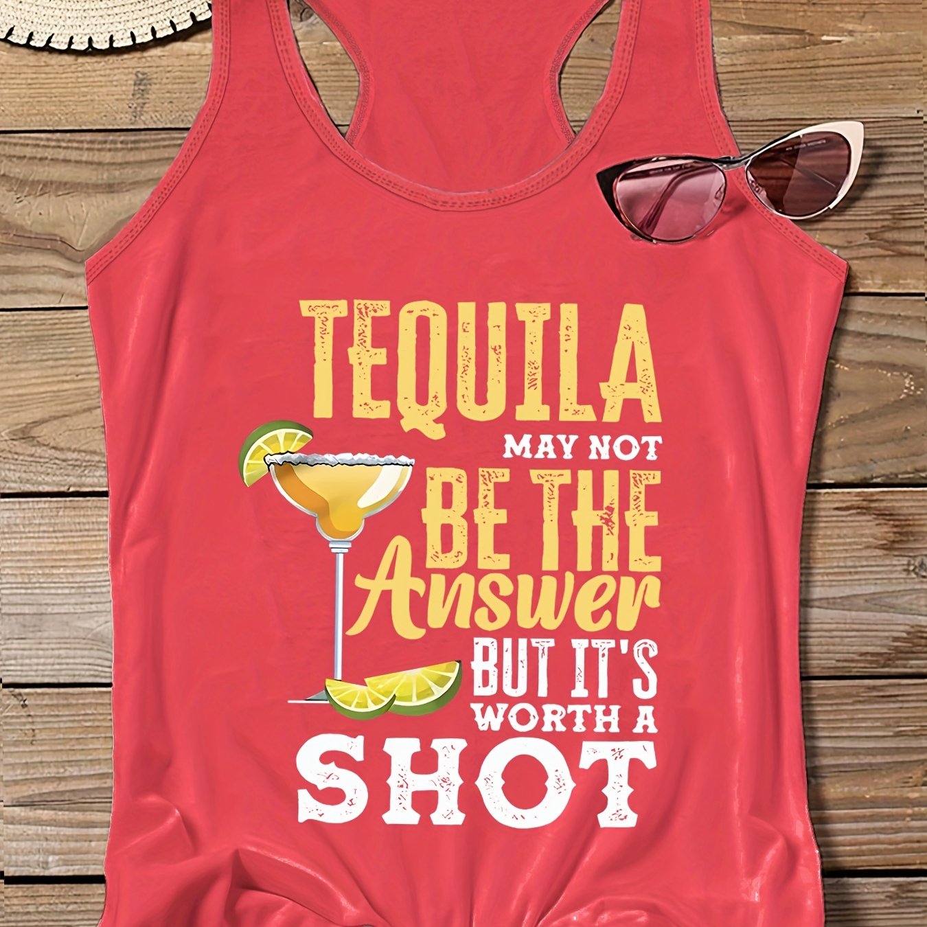 Casual Vest Top Women's Plus Graphic Slogan Print Round Neck