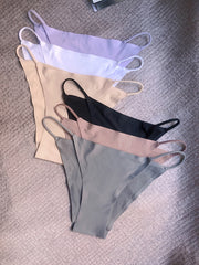 6 Pcs Seamless String Bikini Panties Low Waist Thin Band Women's Lingerie