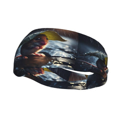 Rain Themed Unisex Sports Headband Sweat Wicking Stretchy Breathable Polyester