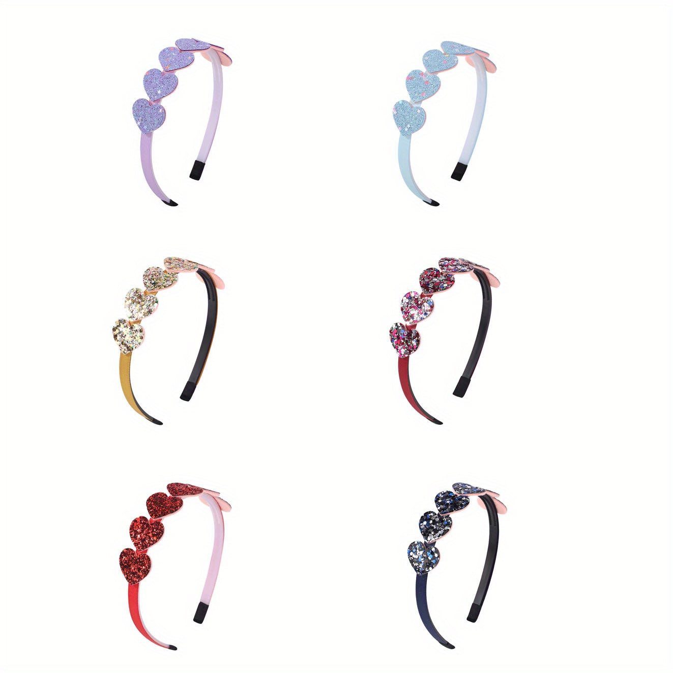 6pcs Star Heart Sequin Hair Hoop Hair Accessories Girls