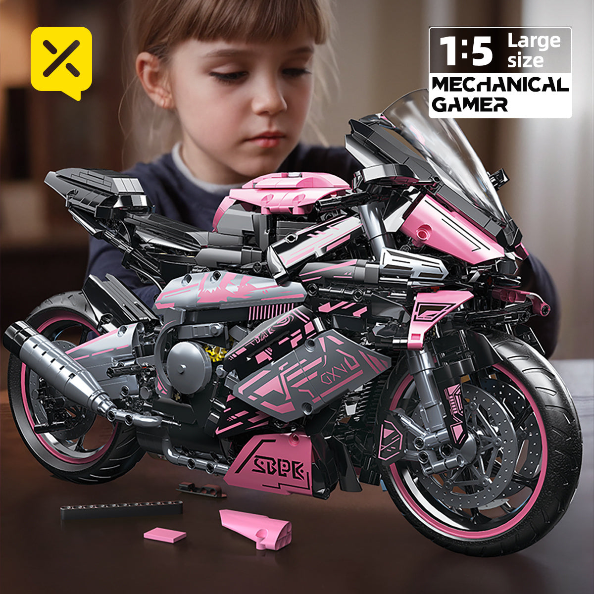 Green Racing Car Building Blocks Model for Festive Present