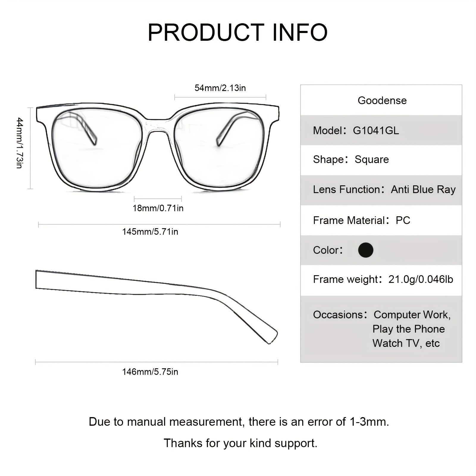 Square Anti Light Glasses For Men Business Decorative Glasses