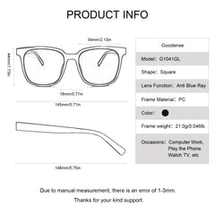 Square Anti Light Glasses For Men Business Decorative Glasses