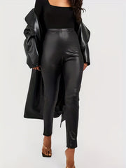 Sexy High Waisted Leggings Faux Leather Skinny Leggings Women's Clothing